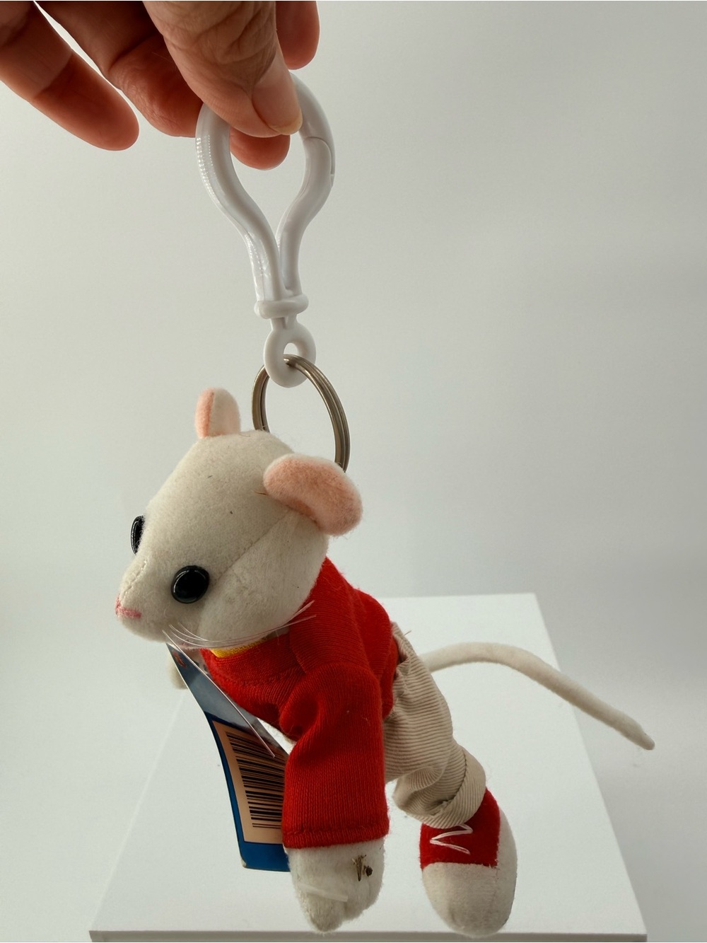 Plush Mouse Keychain with Red Sweater and Cream Body